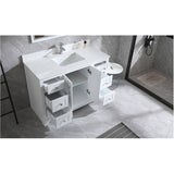 48" W x 22" D Soho Vanity with Quartz Stone Top - White