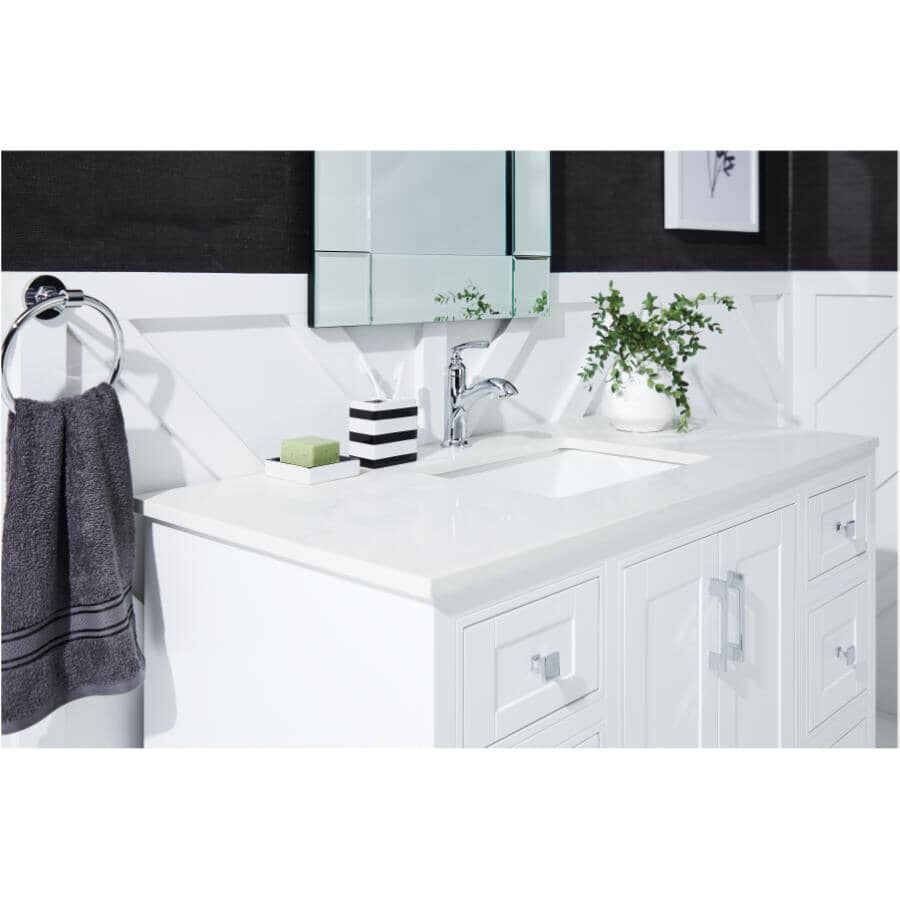 48" W x 22" D Soho Vanity with Quartz Stone Top - White