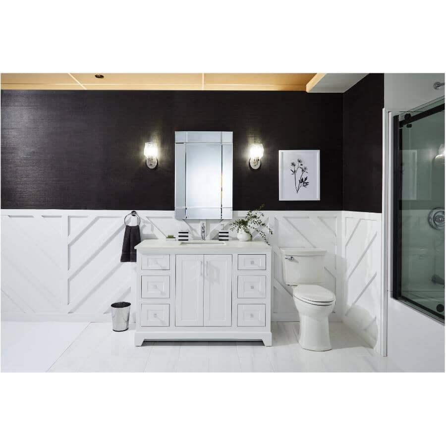 48" W x 22" D Soho Vanity with Quartz Stone Top - White