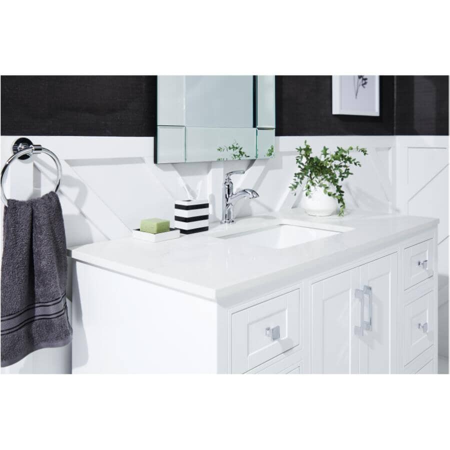 48" W x 22" D Soho Vanity with Quartz Stone Top - White