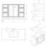 48" W x 22" D Soho Vanity with Quartz Stone Top - White