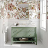 49" W x 22" D Paris Sink Vanity with Calacatta Quartz Stone Top -  Four Drawers, Green