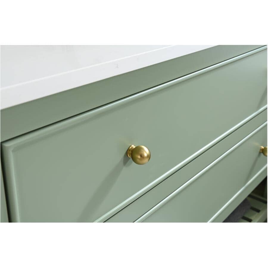 49" W x 22" D Paris Sink Vanity with Calacatta Quartz Stone Top -  Four Drawers, Green
