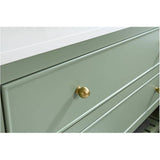 49" W x 22" D Paris Sink Vanity with Calacatta Quartz Stone Top -  Four Drawers, Green
