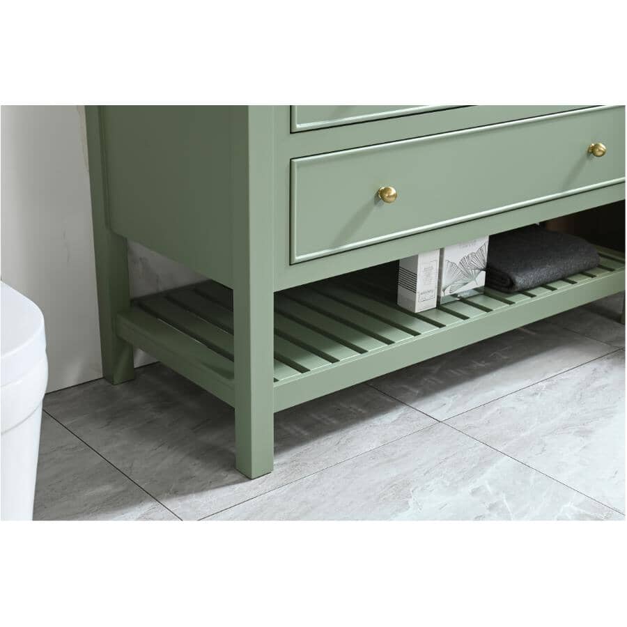 49" W x 22" D Paris Sink Vanity with Calacatta Quartz Stone Top -  Four Drawers, Green