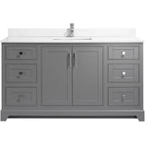 59" W x 22" D Soho Vanity with Quartz Stone Top - Graphite