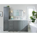 59" W x 22" D Soho Vanity with Quartz Stone Top - Graphite