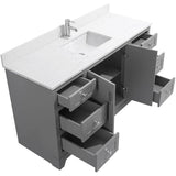 59" W x 22" D Soho Vanity with Quartz Stone Top - Graphite