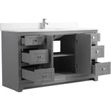 59" W x 22" D Soho Vanity with Quartz Stone Top - Graphite