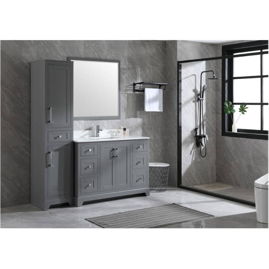 59" W x 22" D Soho Vanity with Quartz Stone Top - Graphite