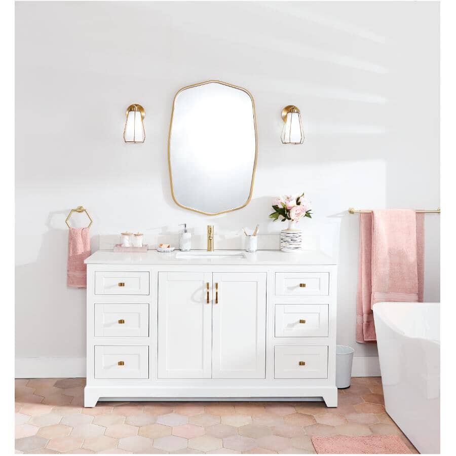 59" W x 22" D Soho Vanity with Quartz Stone Top - White