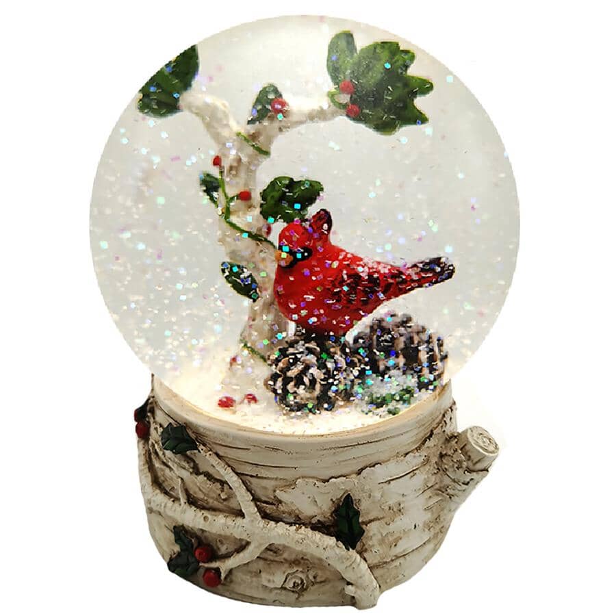 6" LED Cardinal Snow Globe