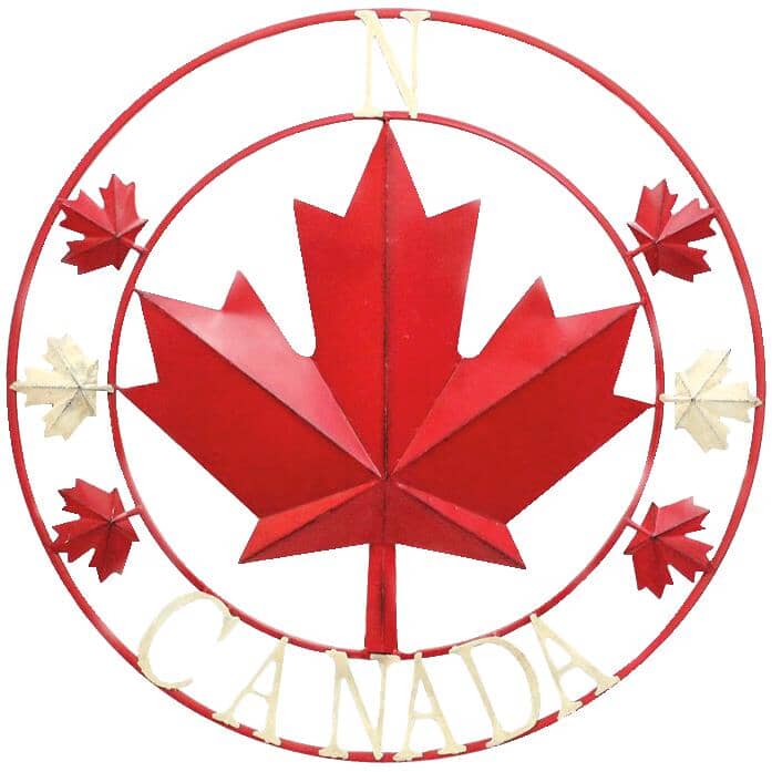 Canada Circle Hanging Wall Art Ornament - 27"