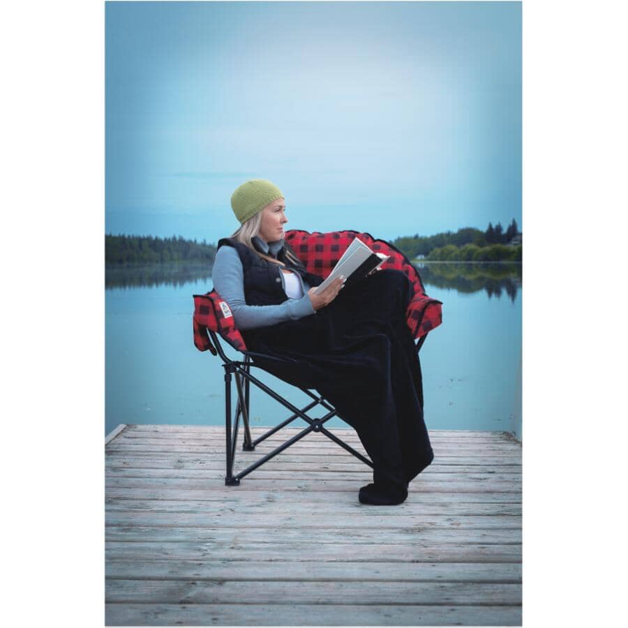 Red/Black Plaid Adult Lazy Bear Camp Chair