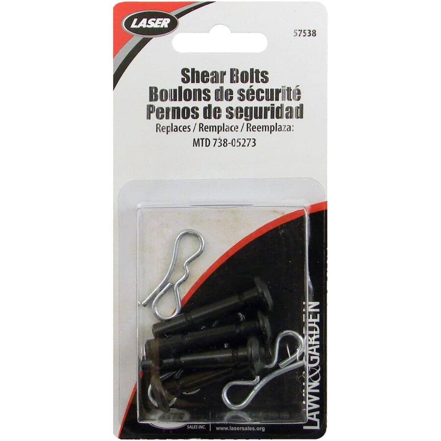 1/4" x 1-1/2" Shear Bolts with Nuts - 4 Pack