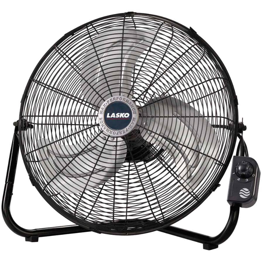 20" High Velocity Fan - with QuickMount + 3 Speeds, Black