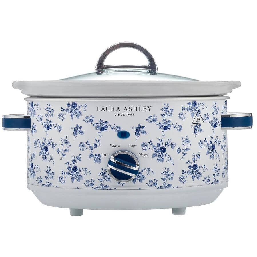 Blue China Rose Slow Cooker (VQ-SLW3CLLACR) - 3.7 Qt / 3.5 L