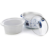 Blue China Rose Slow Cooker (VQ-SLW3CLLACR) - 3.7 Qt / 3.5 L