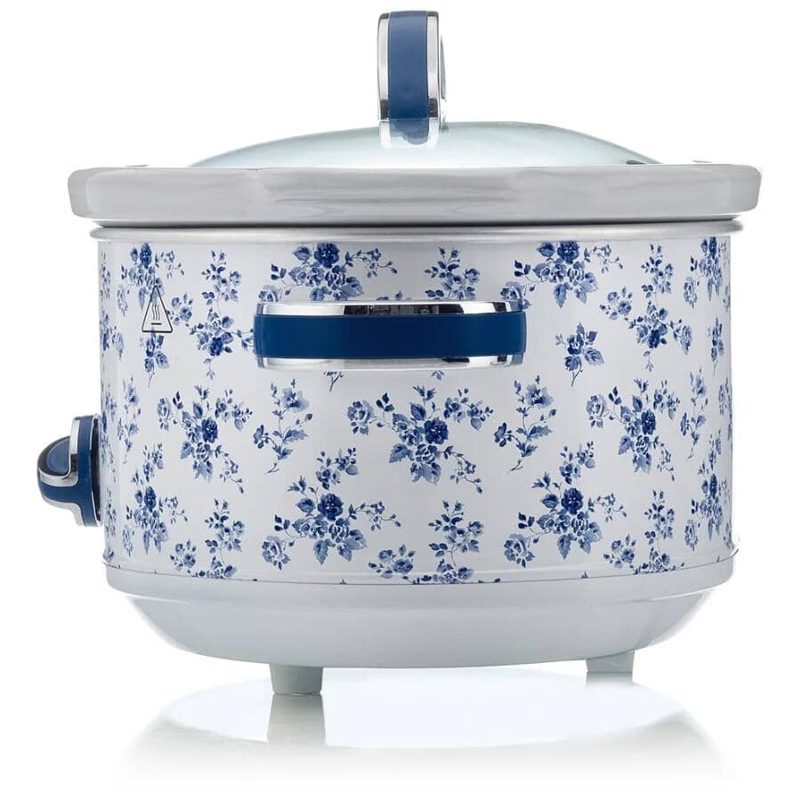 Blue China Rose Slow Cooker (VQ-SLW3CLLACR) - 3.7 Qt / 3.5 L