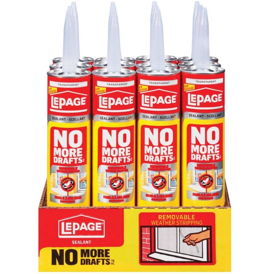No More Drafts Removeable Weather Stripping - Transparent, 295 ml