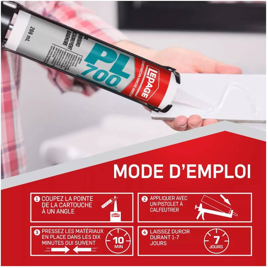 PL 700 Tub Surround Construction Adhesive - 266 ml