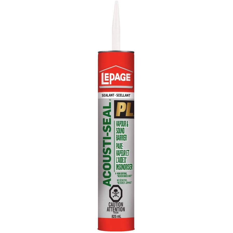 PL Acousti-Seal Vapour Barrier & Sound Reduction Acoustical Sealant - Black, 825 ml