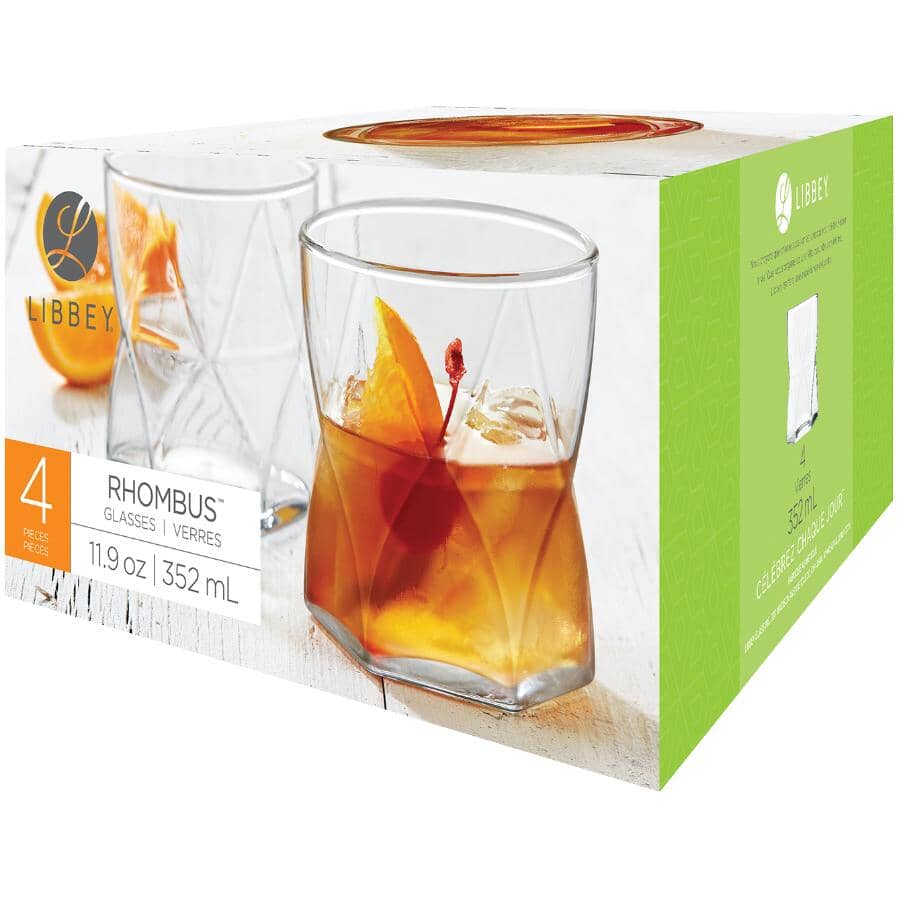 Rhombus Tumbler Set - 11.9 oz, 4 Pack
