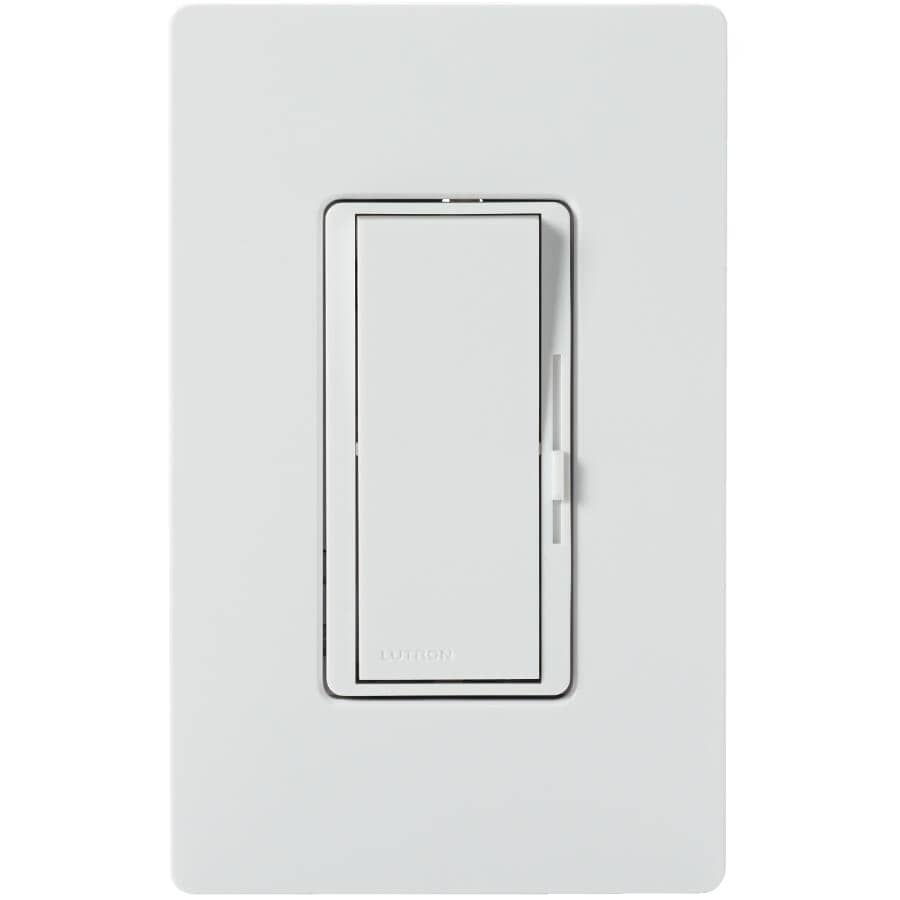 Diva Single Pole + 3 Way Dimmer Switch for CFL and LED Light Bulbs - White