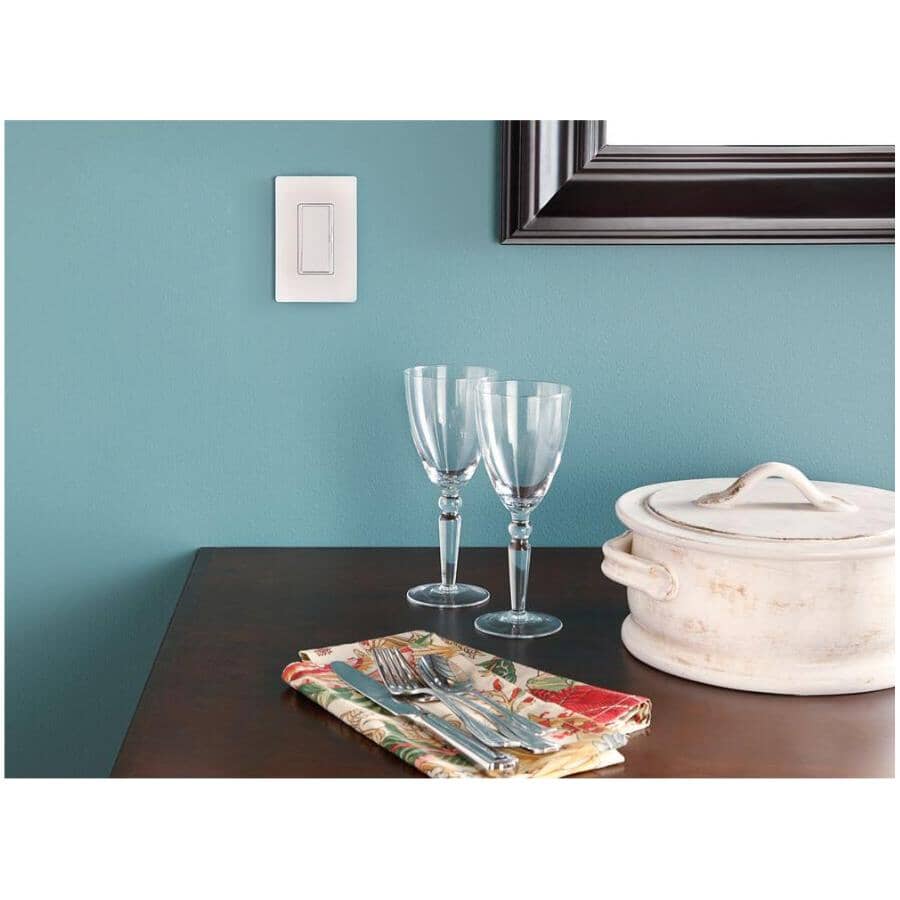 Diva Single Pole + 3 Way Dimmer Switch for CFL and LED Light Bulbs - White