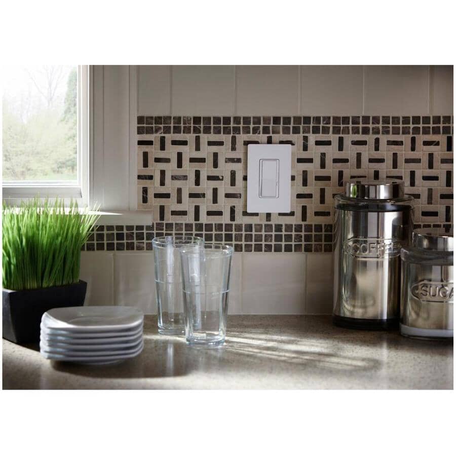 Diva Single Pole + 3 Way Dimmer Switch for CFL and LED Light Bulbs - White