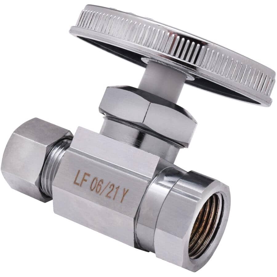 3/8" FPT x 3/8" Outside Diameter Compression Straight Stop Valve