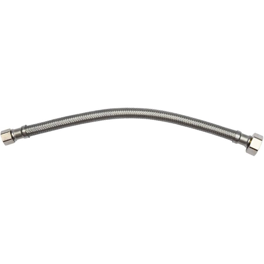 3/8" x 1/2" x 12" Braided Faucet Connector - Stainless Steel