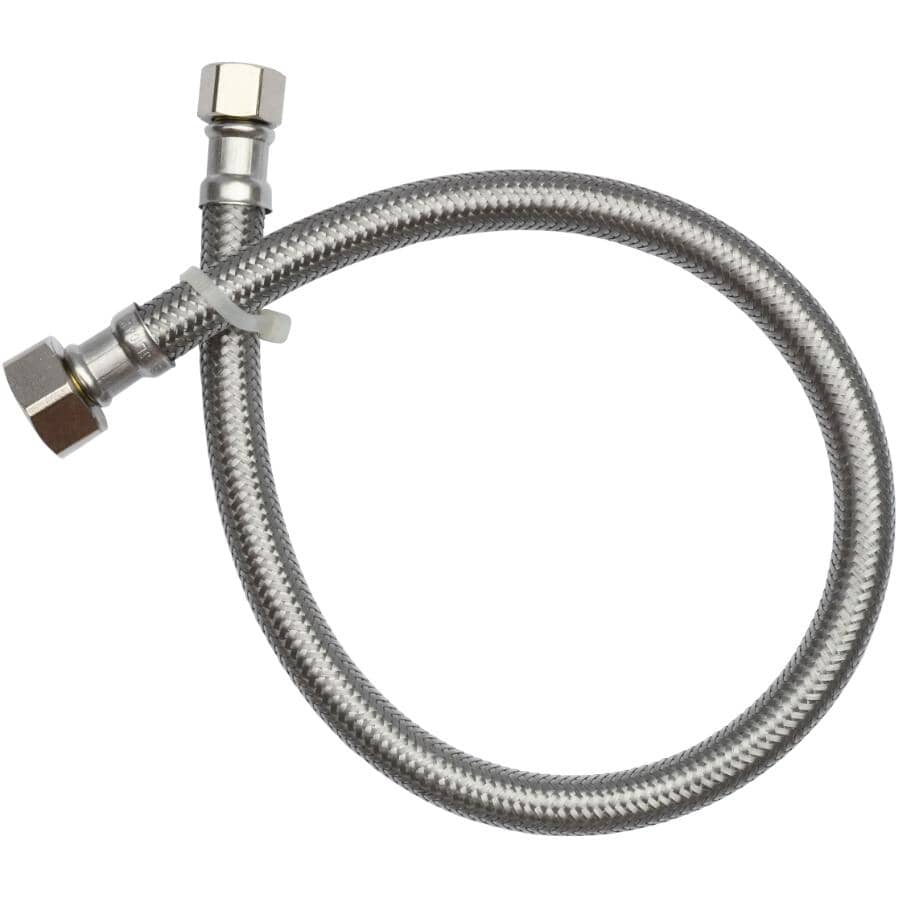 3/8" x 1/2" x 20" Braided Faucet Connector - Stainless Steel