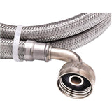 5' Washing Machine Connector Hose - with Elbow, Stainless Steel