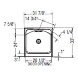 32"x 32" Essence 4 Piece AcrylX Shower Cabinet - with Centre Drain, White