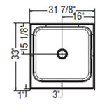 32"x 32" Essence 4 Piece AcrylX Shower Cabinet - with Centre Drain, White