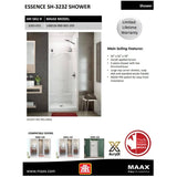 32"x 32" Essence 4 Piece AcrylX Shower Cabinet - with Centre Drain, White