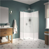 36" x 36" Begonia 3 Piece Polystyrene Neo Angle Corner Shower Kit with Centre Drain - White