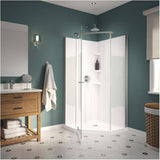 36" x 36" Begonia 3 Piece Polystyrene Neo Angle Corner Shower Kit with Centre Drain - White