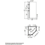 36" x 36" Begonia 3 Piece Polystyrene Neo Angle Corner Shower Kit with Centre Drain - White