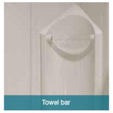 38" x 38" Himalaya 3 Piece Polystyrene Neo Angle Corner Shower Kit - White + Clear Glass & Wavy Vertical Stripes
