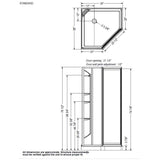 38" X 38" Orchid Polystyrene Neo Angle Corner Shower Kit - White + Clear Glass & Matte Black Trim