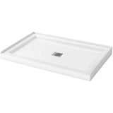 48" x 32" Zone Shower Base - with Center Drain, White
