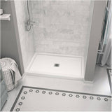 48" x 32" Zone Shower Base - with Center Drain, White