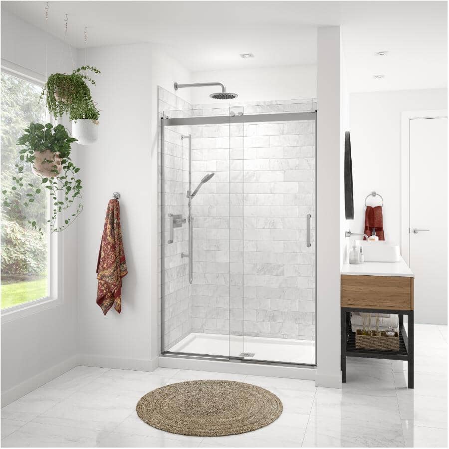 48" x 80'' Utile Marble Carrara Shower Back Wall