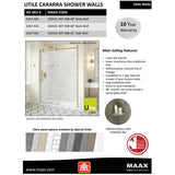 48" x 80'' Utile Marble Carrara Shower Back Wall