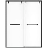 56" to 59" x 76" Uptown Soft Close Bypass Shower Door - 8mm Clear Glass & Matte Black Trim