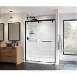56" to 59" x 76" Uptown Soft Close Bypass Shower Door - 8mm Clear Glass & Matte Black Trim