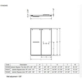 56" to 59" x 76" Uptown Soft Close Bypass Shower Door - 8mm Clear Glass & Matte Black Trim