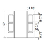 59" Elan 5 Piece Polystyrene Tub Wall - White